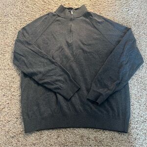 Mango Men's Dark Gray Half-Zip Sweater